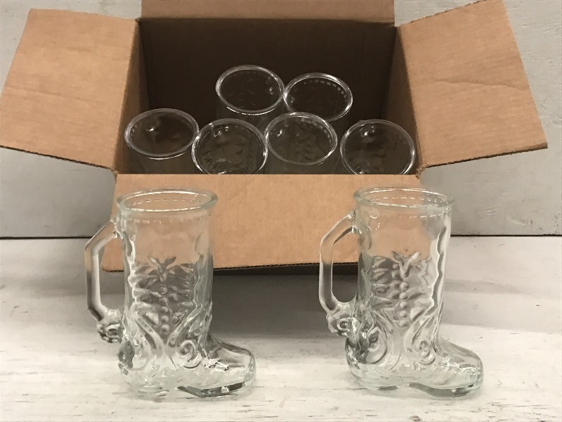 (8) Boot-Shaped Glass Beer Mugs