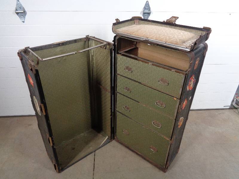 lot 13 image: Very Cool Old Wardrobe Trunk with Local History