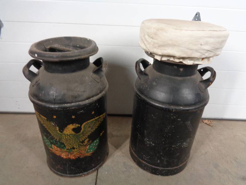 lot 14 image: 2 Old Milk Cans