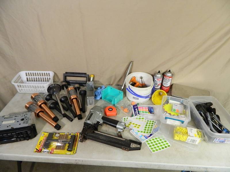 lot 84 image: Air Stapler, Solar Lights, Hardware, Etc