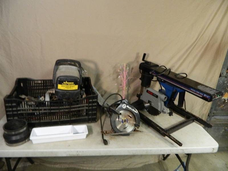lot 86 image: Radial Arm Saw, Paint Sprayer, Etc