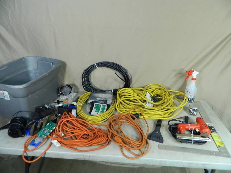 lot 91 image: Extension Cords, Stapler, Tools, and More