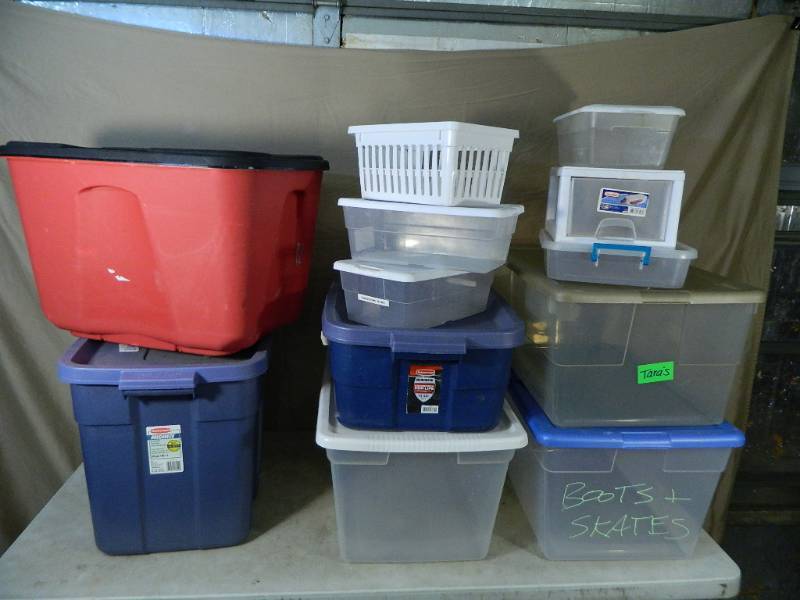 lot 119 image: 10 Totes with Lids and More