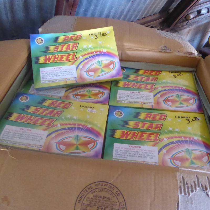 Lot of Approx. 45 Six Packs of Red Stars Wheel Fireworks