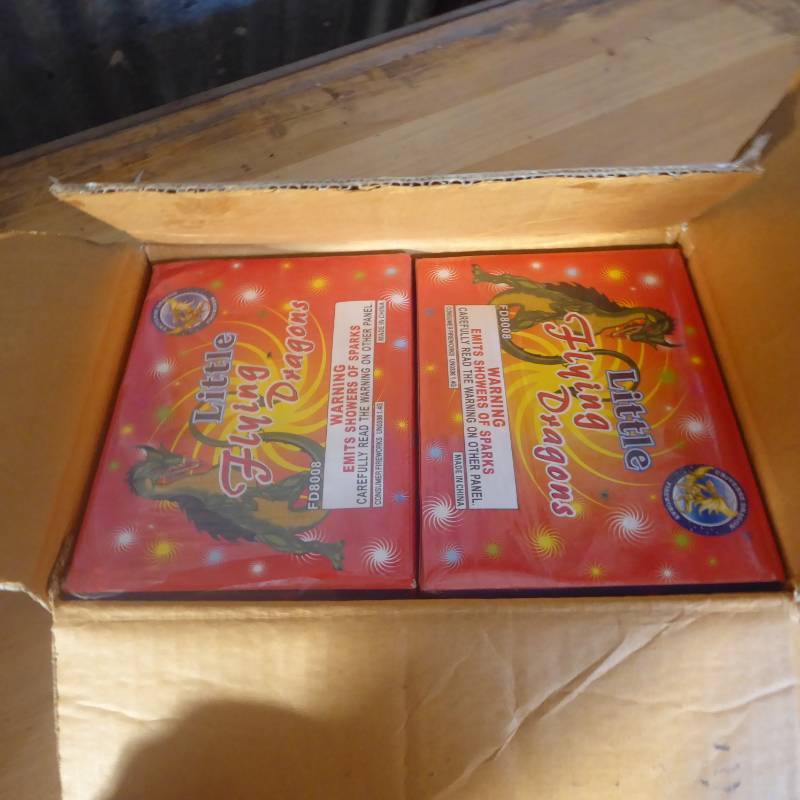 Lot of 4 Full Boxes of 40 Packs of 6 Each Little Flying Dragons Fireworks