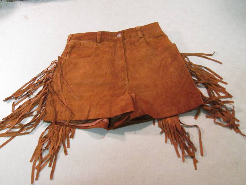 Cedars Leather Fringed Shorts Size ...