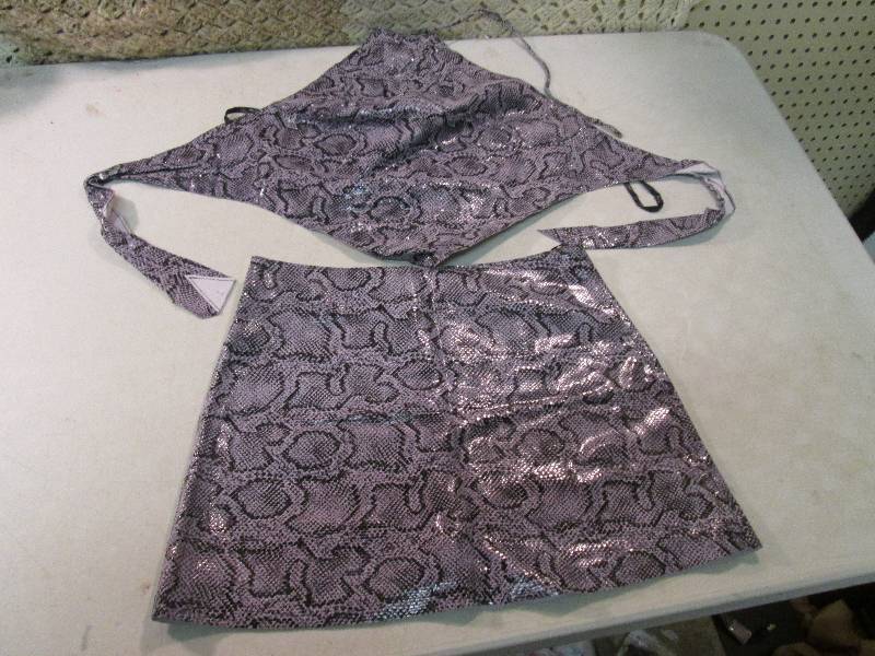 Bebe Leather Snake Skin Skirt and T...