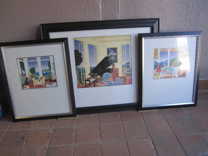 3 Pc Thomas McKnight Framed Prints ...