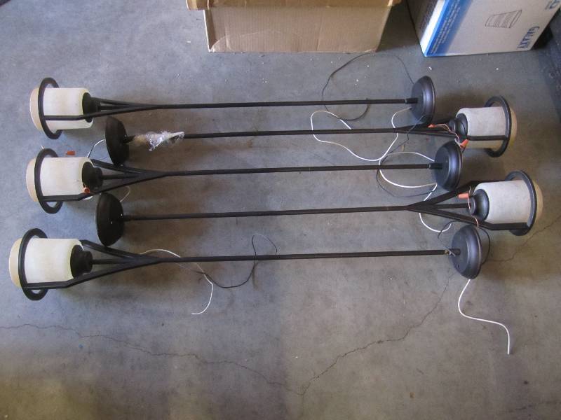 Lot of 5 Hanging Metal Light Fixtur...