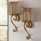 lot 179 image: Set of 2 Bronze Wall Sconces open b...