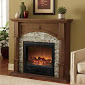 lot 190 image: Faux Brick Fireplace shellmantel o...