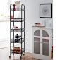 lot 210 image: 5-Tier Scroll Mobile Tower Shelf op...