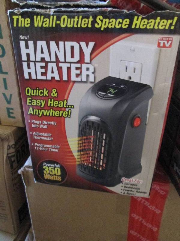 lot 17 image: 350-Watt Wall Outlet Handy Heater o...