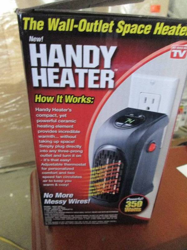 lot 20 image: 350-Watt Wall Outlet Handy Heater o...