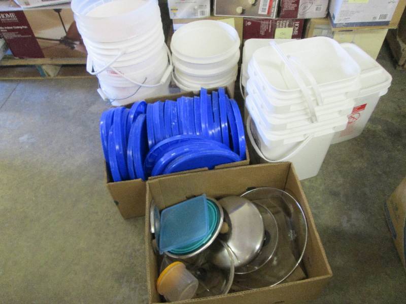 lot 74 image: Large Lot of Plastic Pails, Lids, A...