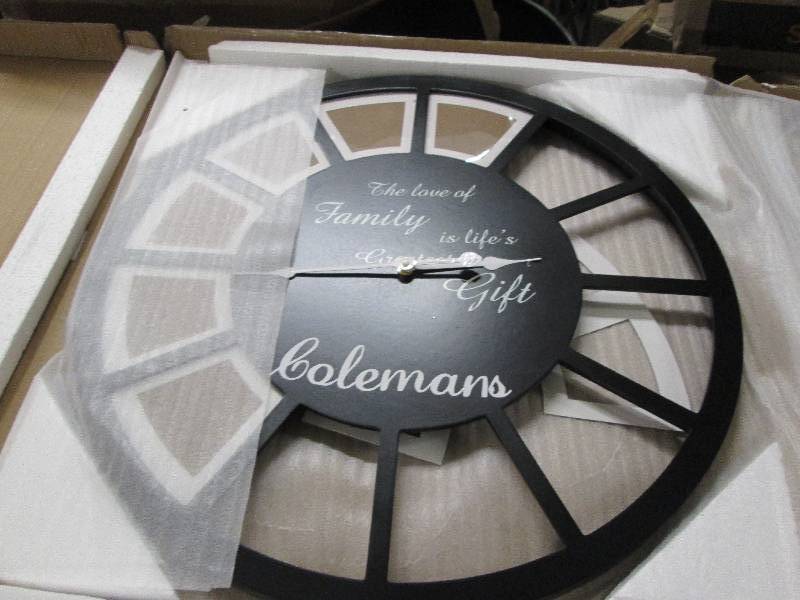 lot 121 image: Personalized Photo Frame Clock open...