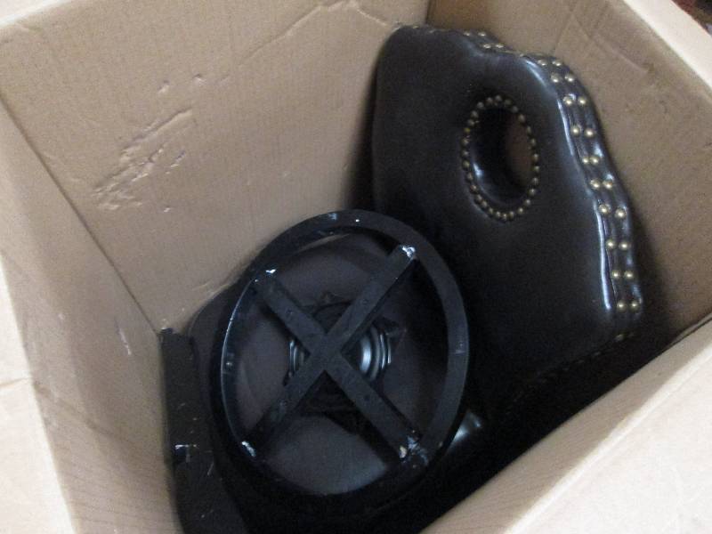 lot 196 image: Nailhead Swivel Stool open box Reta...