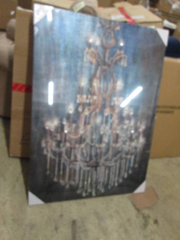 lot 200 image: Chandelier Canvas Print with Diaman...