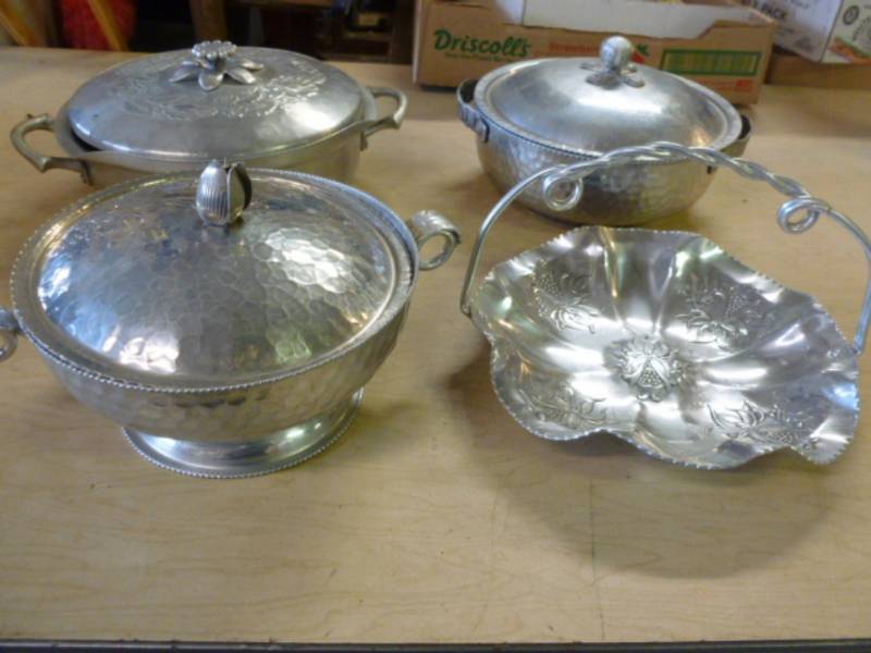 lot 65 image: Vintage Hammered Aluminum