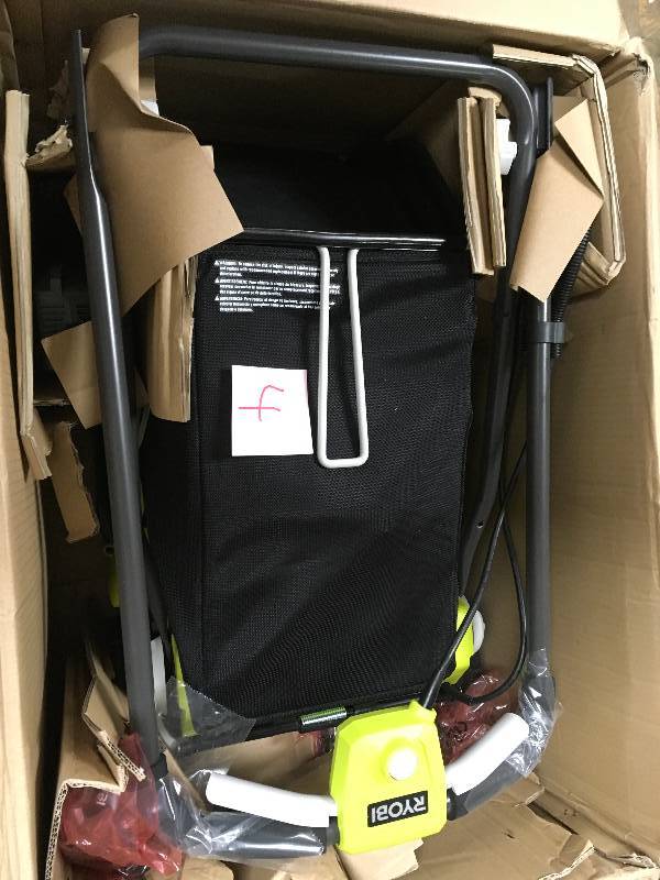 lot 4 image: Ryobi 16 in. ONE 18-Volt Lithium-Ion Cordless Battery Walk Behind Push Lawn Mower Two 4.0Ah BatteriesCharger Included in good working condition