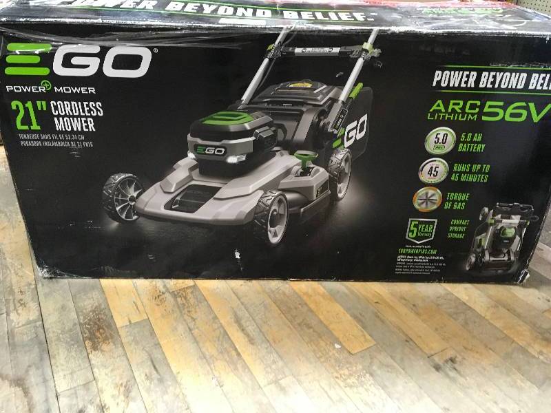 lot 15 image: EGO 21 in. 56-Volt Lithium-ion Cordless Walk Behind Self Propelled Mower Kit - 7.5 Ah BatteryCharger Included in good working condition