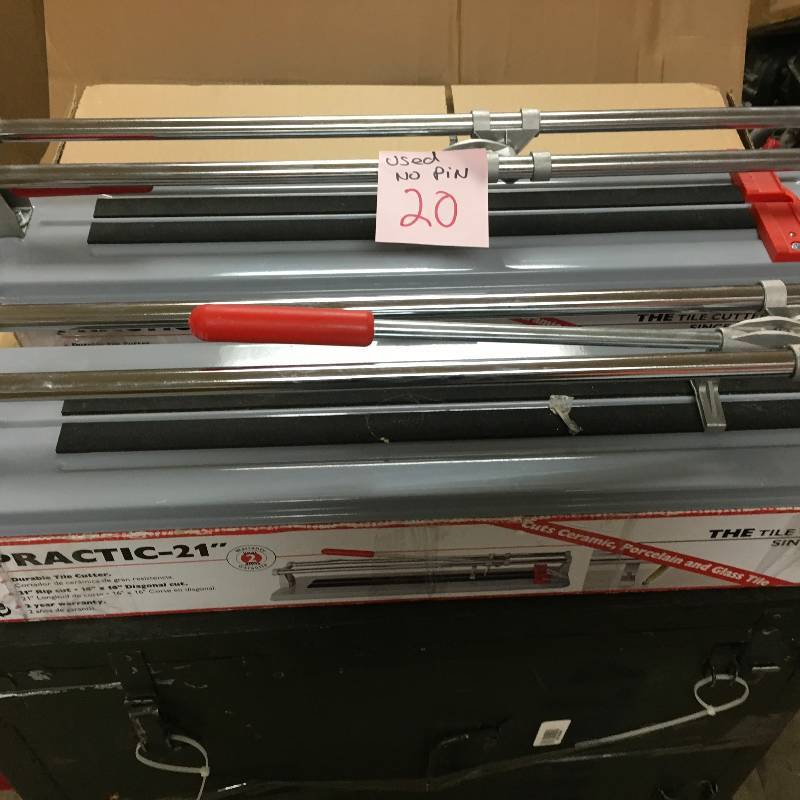 lot 20 image: Rubi 21 in. Practic Tile Cutter  USED MISSING PIN