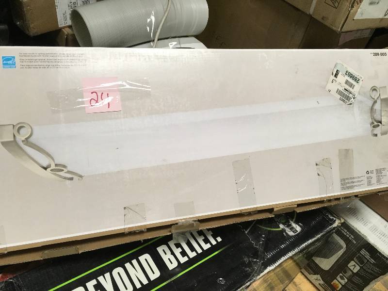 lot 24 image: Fluorescent Ceiling Light Regency 4 Light Brushed Nickel T8 Durable 32 Watt not used