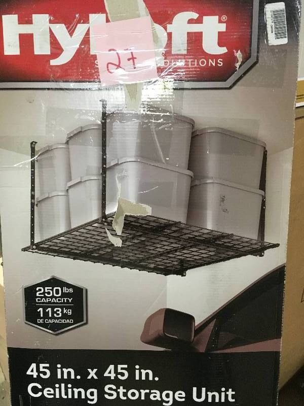 lot 27 image: HyLoft 45 x 45-Inch Overhead Storage Rack not used
