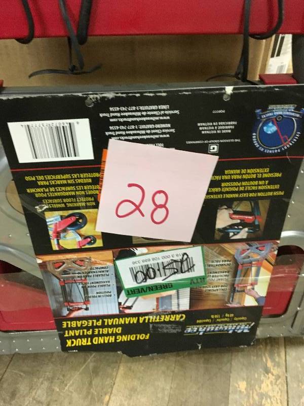 lot 28 image: Milwaukee Steel Folding Hand Truck Moving Dolly Cart Wheels Heavy Duty Fold Up