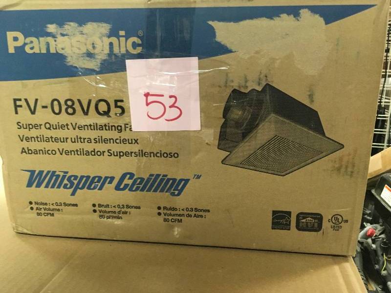 lot 53 image: Panasonic WhisperCeiling 80 CFM Ceiling Exhaust Bath Fan, ENERGY STAR not used