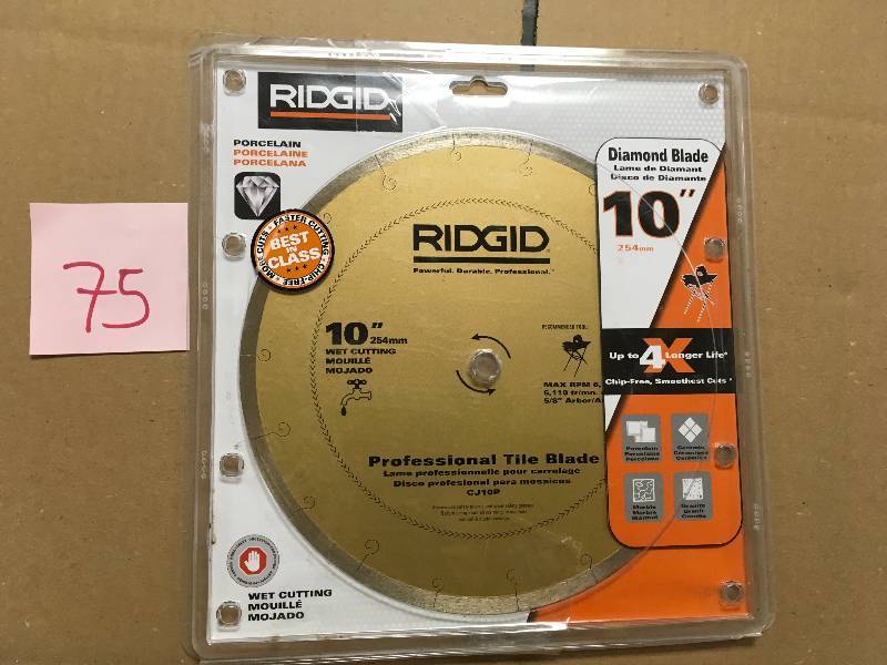 lot 75 image: RIDGID 10 in. Premium Tile Diamond Blade
