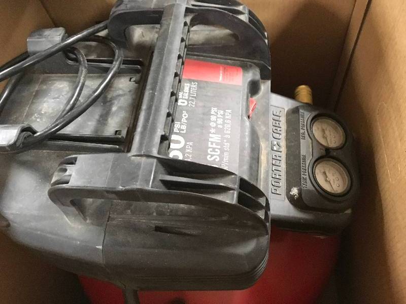 lot 82 image: Porter-Cable C2002 6-Gallon Pancake Compressor in good working condition
