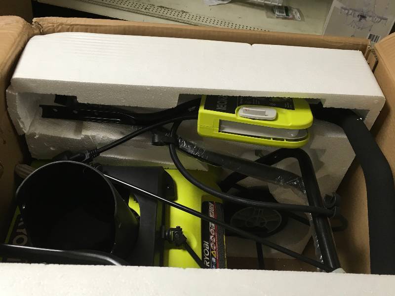 lot 96 image: Ryobi 20 in. 12 Amp Corded Electric Snow Blower not used