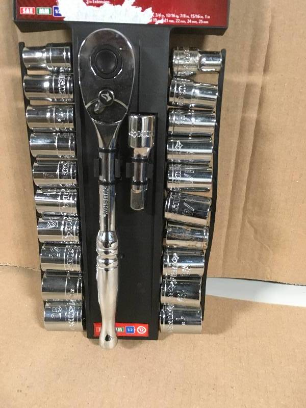 lot 1 image: Husky 12 in. Drive SAEMM Socket Set (22-Piece) NOT USED