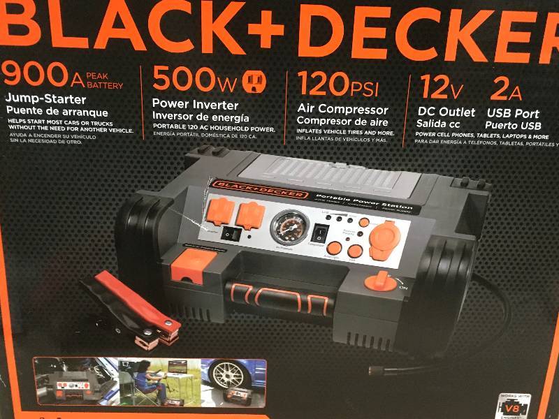 lot 10 image: BLACKDECKER 500-Watt Portable Power Station  in working condition