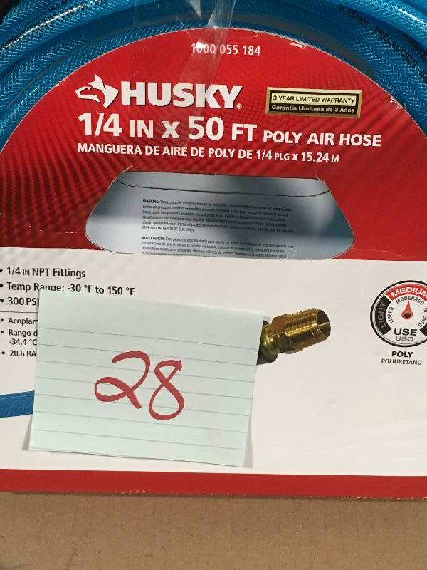 lot 28 image: Husky 14 in. x 50 ft. Polyurethane Air Hose