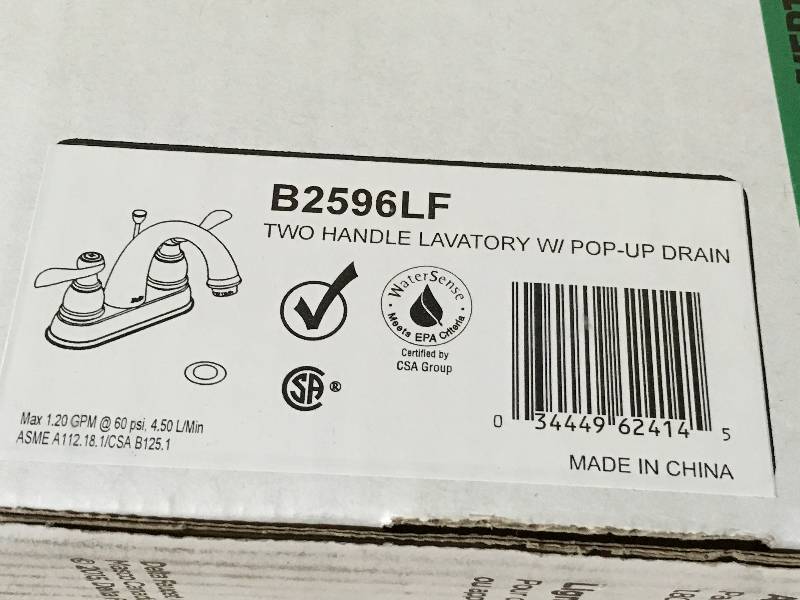 lot 37 image: Delta Windemere 4 in. Centerset 2-Handle Bathroom Faucet with Metal Drain Assembly in Chrome not used