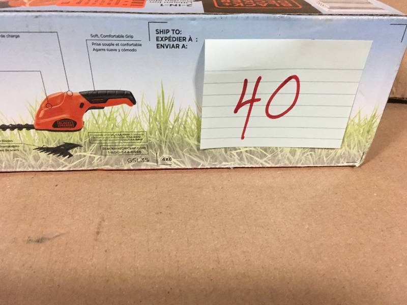 lot 40 image: BLACKDECKER 6 in. 3.6-Volt Lithium-Ion Cordless 2-in-1 Compact Garden Shears and Trimmer Combo with Rechargeable Battery and Charger not used