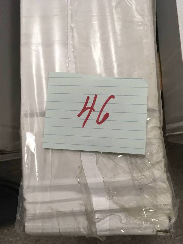 lot 46 image: LOT OF 2 CASES Home Decorators Collection Hand Scraped Wire Brushed Strand Woven White 38 in. T x 5-18 in. W x 72 in. L Engineered Click Bamboo Flooringnot used