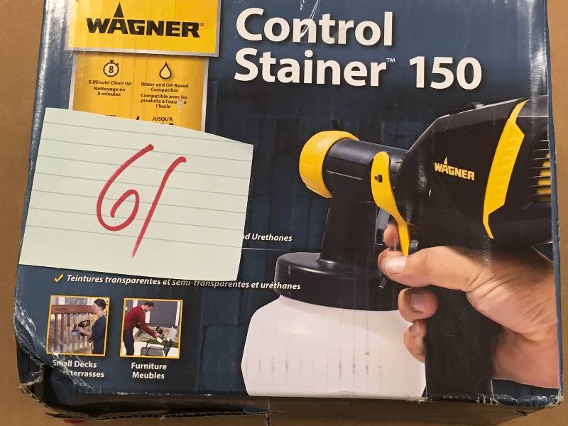 lot 61 image: Wagner Control Stainer 150 HVLP Handheld Sprayer  USED in working condition