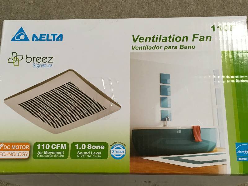 lot 71 image: Delta Breez Slim Series 100 CFM Ceiling or Wall Bathroom Exhaust Fan, ENERGY STAR not used