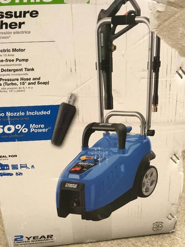 lot 81 image: PowerStroke 1600 PSI 1.2 GPM Electric Pressure Washer in working condition