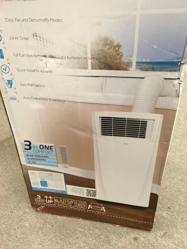 lot 97 image: Haier HPB10XCR 10000 BTU Portable Air Conditioner in like new condition