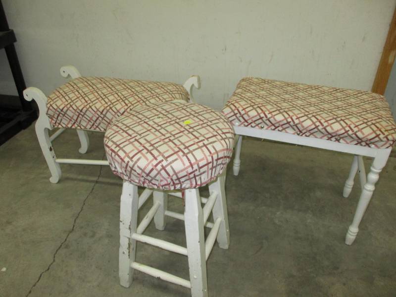 2 Benches and a stool