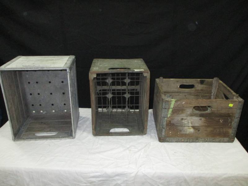2 Wooden Crates on Metal one
