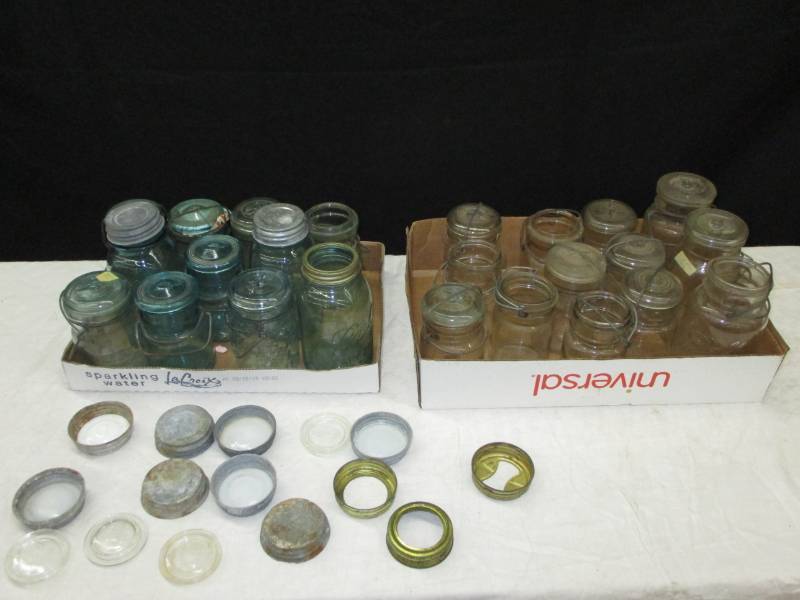 Assortment of Glass Jars, Covers