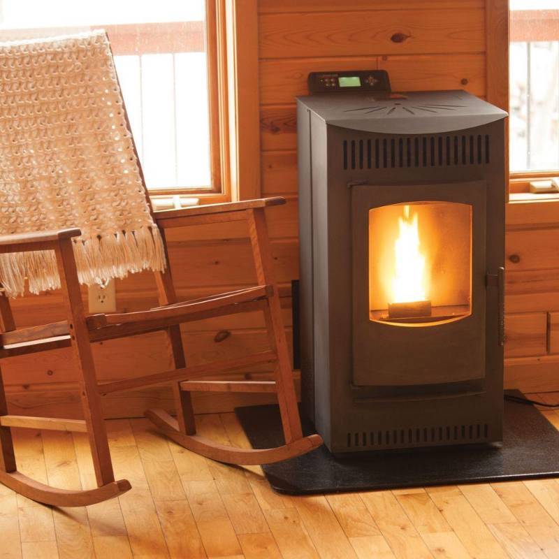 lot 65 image: NEW IN BOX Castle Serenity 1,500 sq. ft. Pellet Stove with 40 lb. Hopper and Auto Ignition, Model 12327