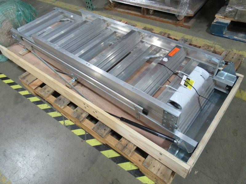 lot 19 image: Werner 8 ft. - 10 ft., 25 in. x 54 in. Aluminum Attic Ladder with 375 lb. Maximum Load Capacity
