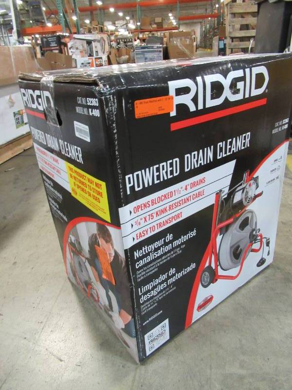 lot 79 image: Ridgid K-400 Drum Machine with C-32 IW Cable 75 - Missing Retaining ClipWheel