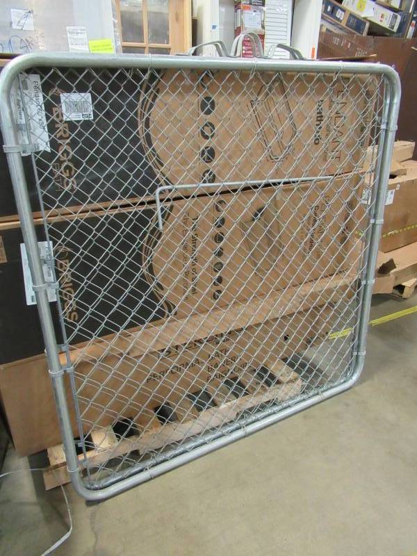 lot 57 image: Yardgard 9-12 ft. W x 5 ft. H Metal Steel Drive-Through Chain Link Fence Gate (2-Panels)